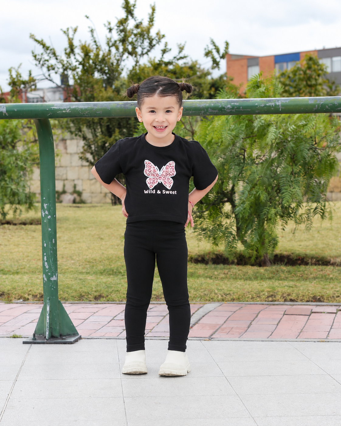 Leggins Largo para niñas, tallas 4 a 6 Negro