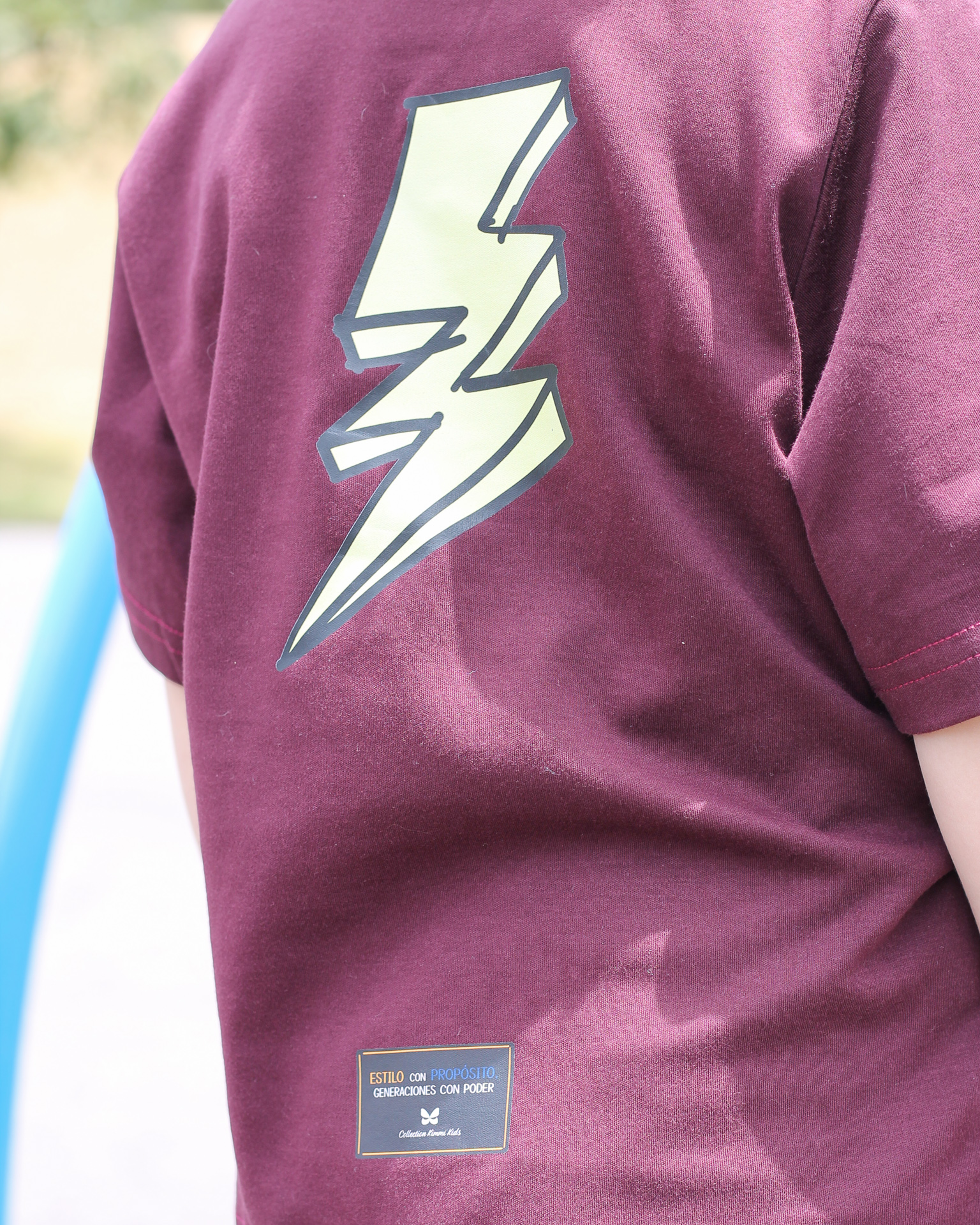 Camiseta Semi Oversize Trying para niños, tallas 4 a 6 Vino