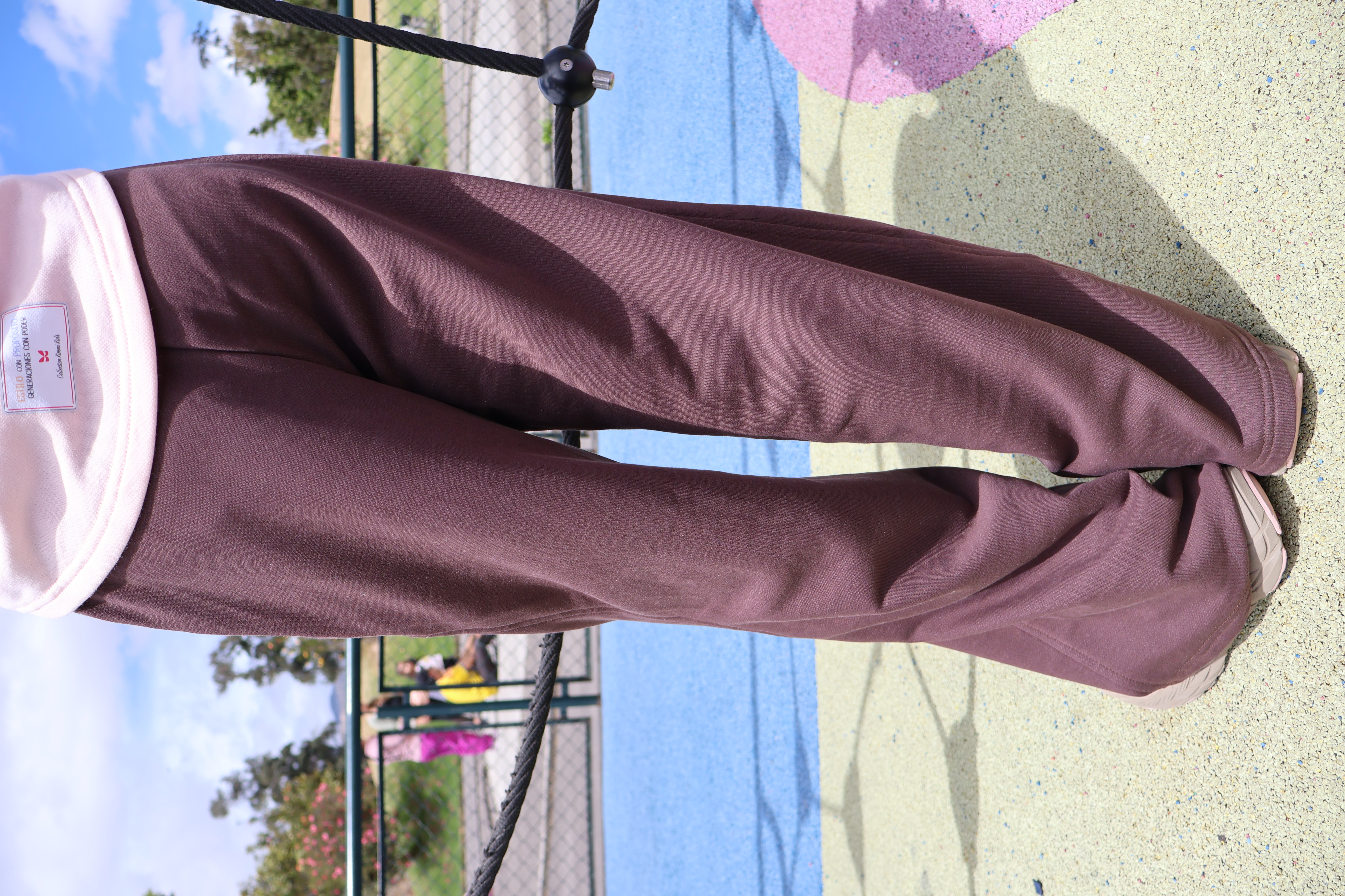Pantalón Wide Leg Creative para niñas, tallas 8 a 12 Rosado - Café