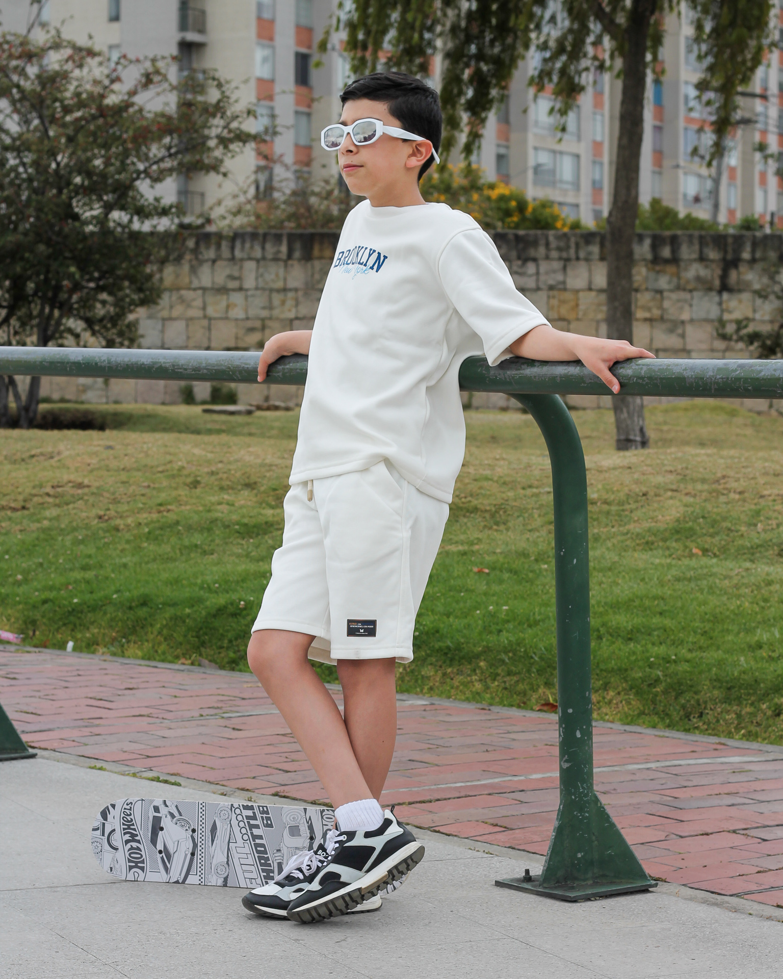 Set Brooklyn para niños, tallas 8 a 12 Blanco