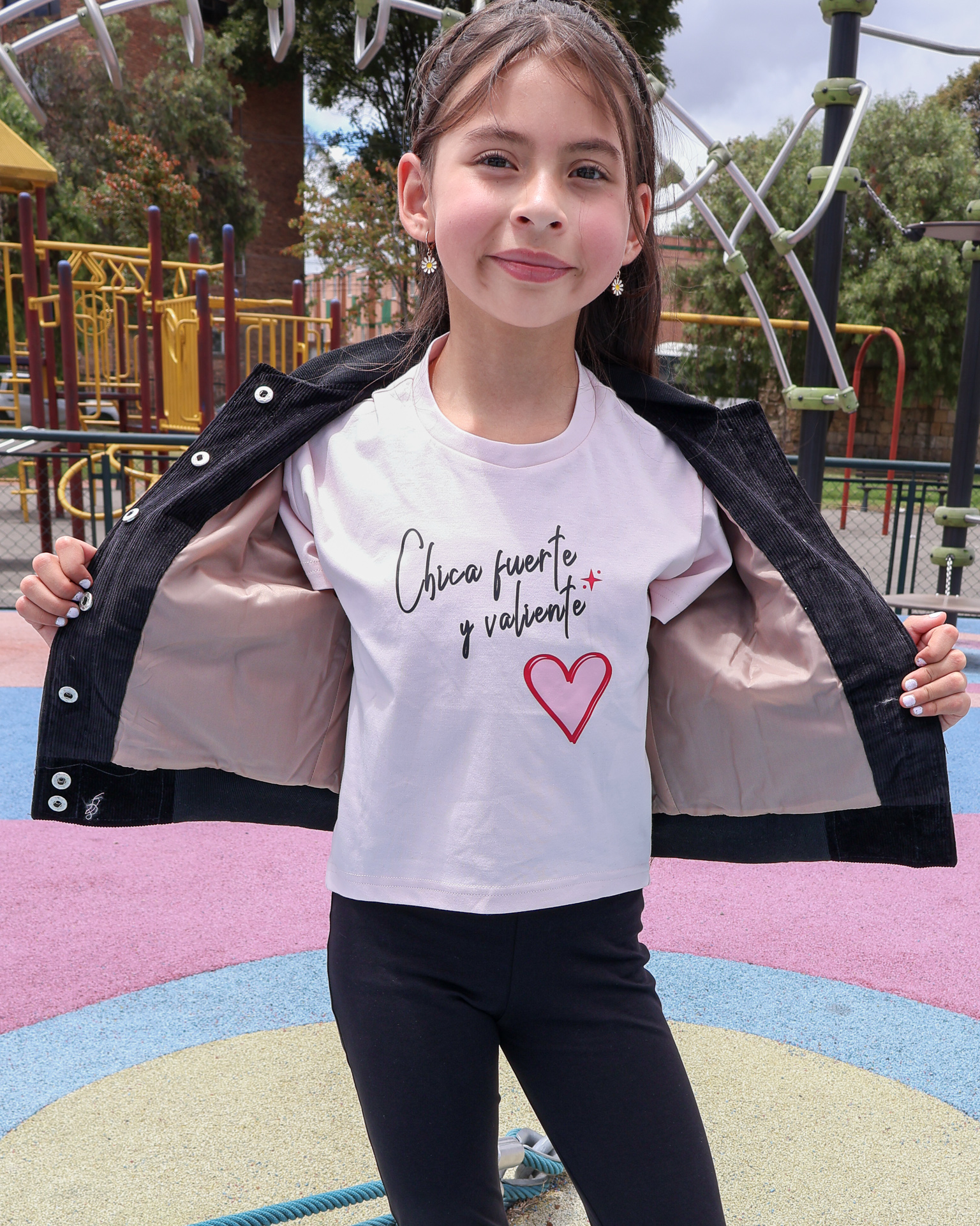 Chaqueta Field para niñas, tallas 8 a 12 Negro
