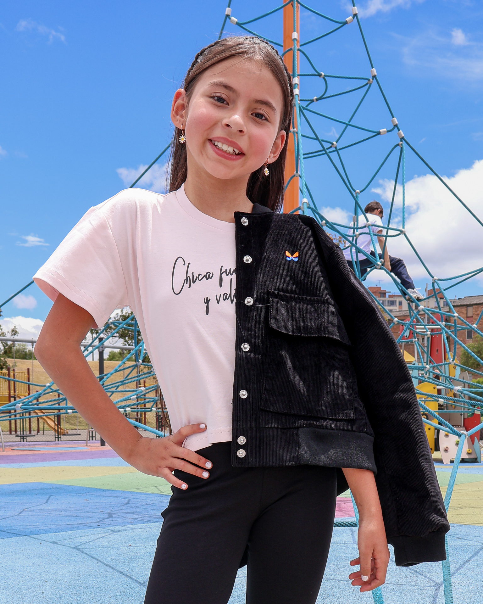 Chaqueta Field para niñas, tallas 8 a 12 Negro