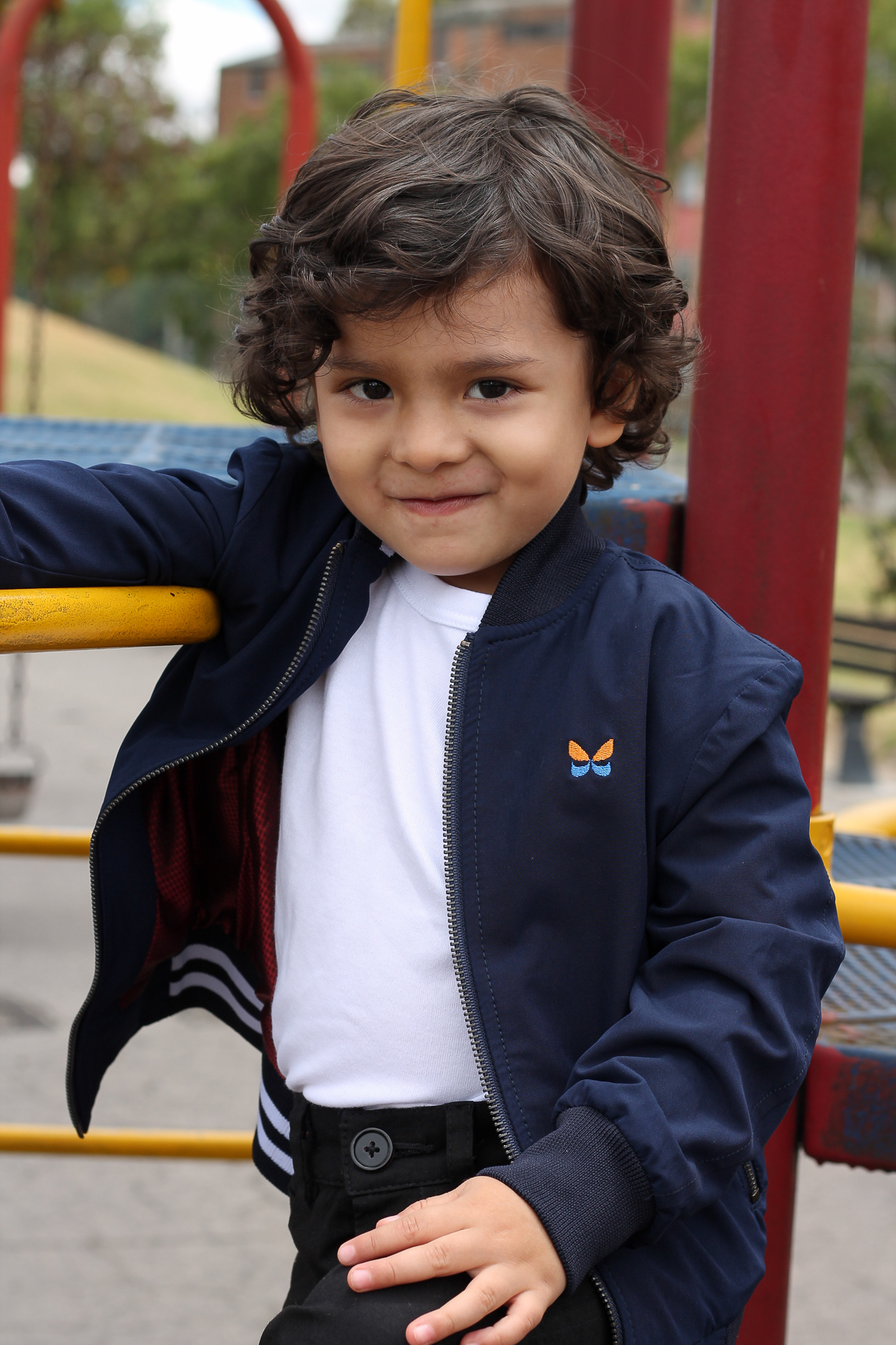 Chaqueta Bomber para niños, tallas 4 a 6 Azul Oscuro