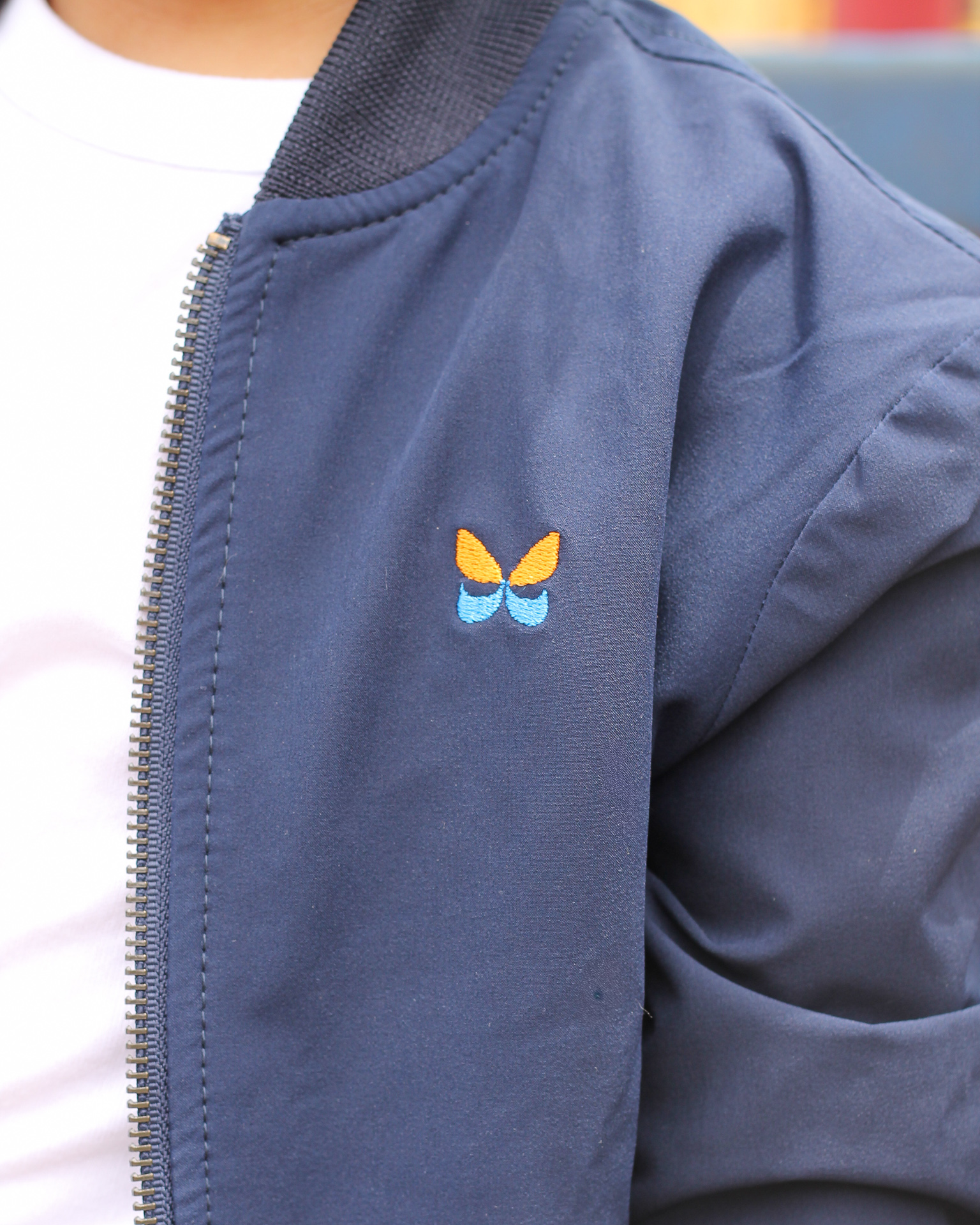 Chaqueta Bomber para niños, tallas 4 a 6 Azul Oscuro