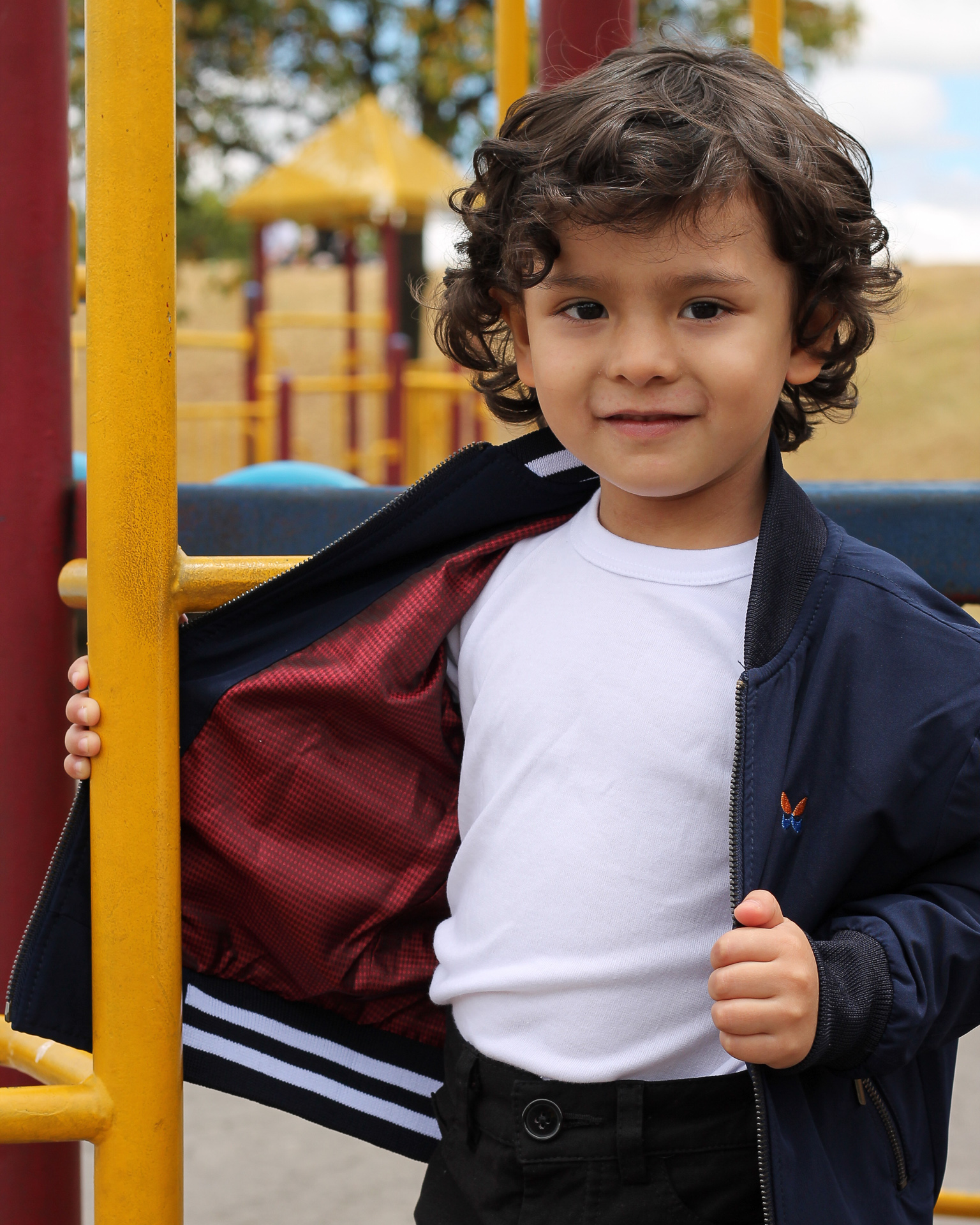 Chaqueta Bomber para niños, tallas 4 a 6 Azul Oscuro